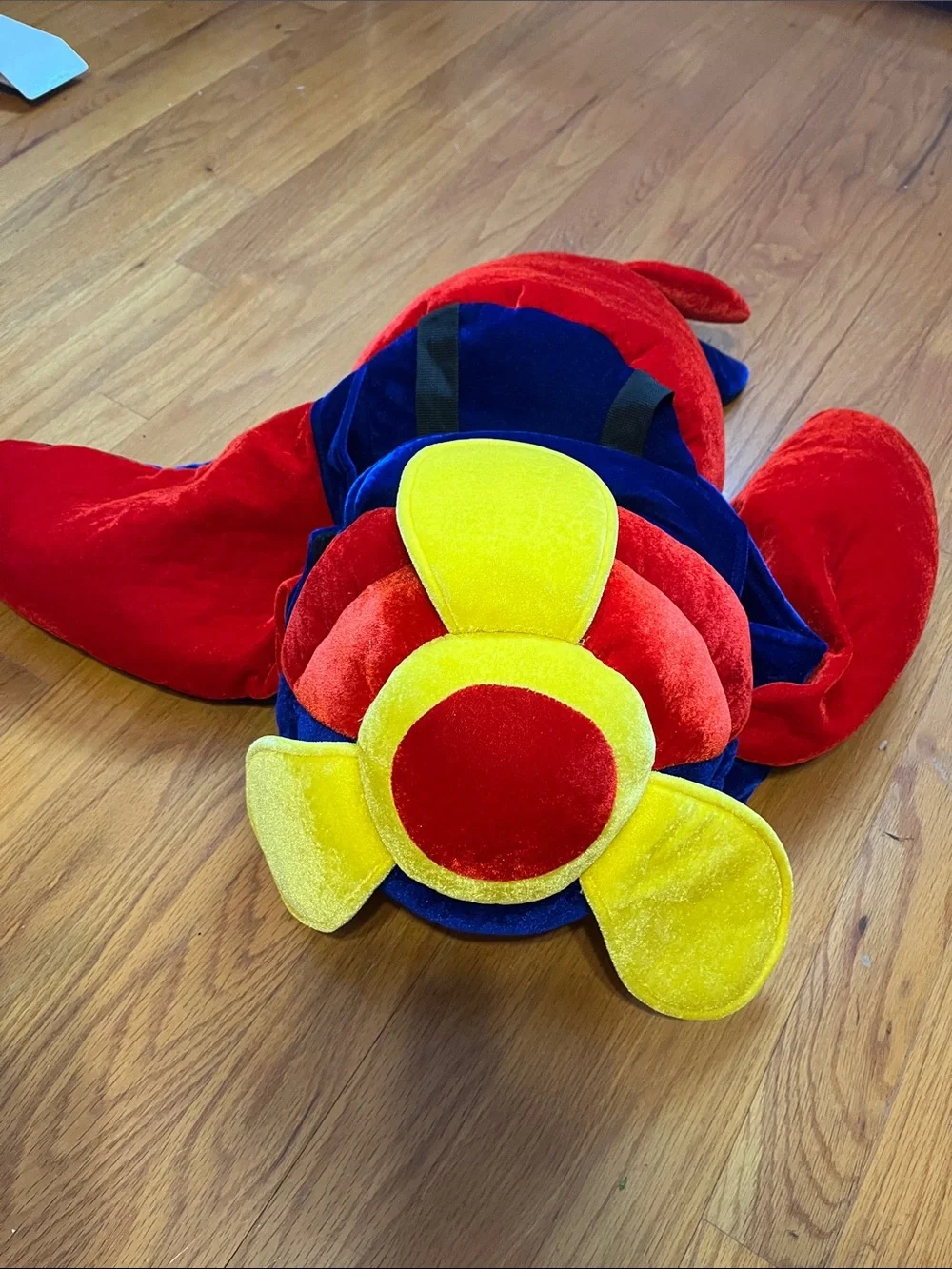 Plush Red, Blue & Yellow Wearable Airplane Costume Halloween or Dress Up